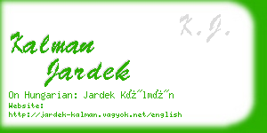 kalman jardek business card